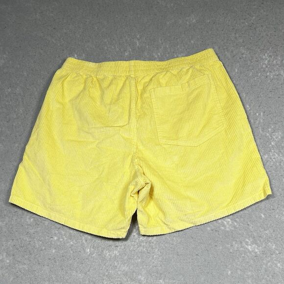 Madewell Variegated Corduroy Shorts Mens Medium Yellow Elastic Waist Pull On - Picture 8 of 12